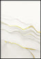 Creme Agate Right Poster in vero oro